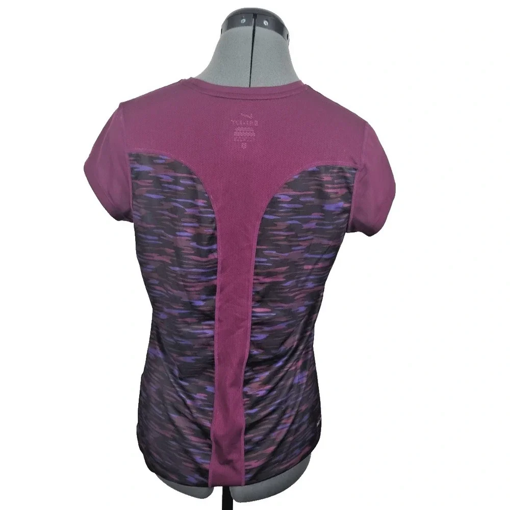 Nike Dri-FIT Womens Running Top Magenta‎ Purple Camo Mesh Back Shirt Medium